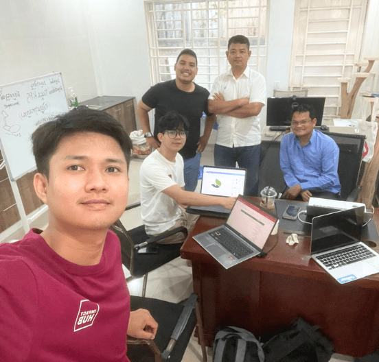 Impact Hub Phnom Penh's team at Preksvay's Office
